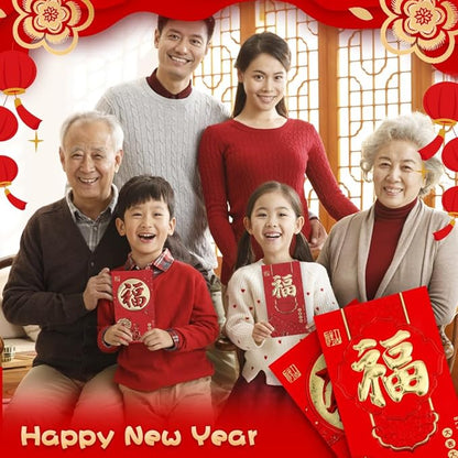 Red Envelopes Chinese, 36 Pcs Chinese New Year Red Envelopes 2025 Snake, Lunar New Year Envelopes, Good Fortune Red Pocket, Hong Bao, Chinese Luck Money Envelopes for Wedding Birthday Spring Festival