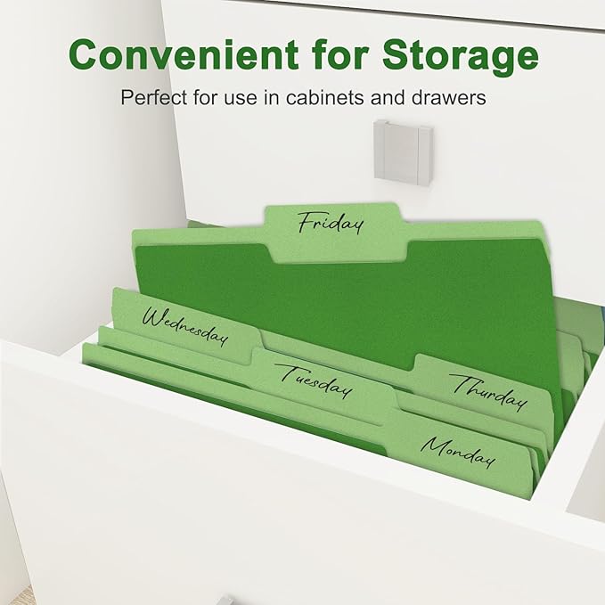 ViVin File Folder, 50 Pack Colored File Folders with 1/3-Cut Tabs, Fits 8.5 * 11 Letter Size Paper, Manilla Folders for Home Office School Documents(Green)