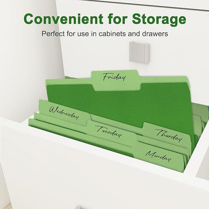 ViVin File Folder, 50 Pack Colored File Folders with 1/3-Cut Tabs, Fits 8.5 * 11 Letter Size Paper, Manilla Folders for Home Office School Documents(Green)