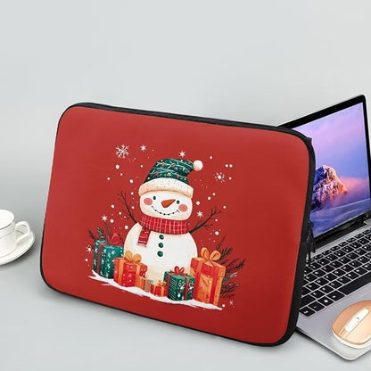 Cute Snowman Laptop Sleeve for Women Teen Girls 13 inch Laptop Protector with Multiple Uses Computer Carrying Case Christmas Tablet Bag Lap Top Case Men Laptop Protector