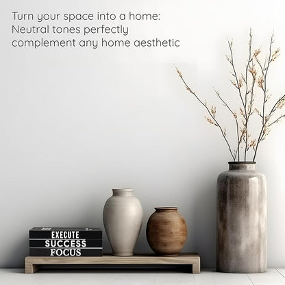 Motivational Desk Décor Set of 3 Decorative Books for Modern Home Office Decor Shelf Aesthetic Black & White Faux/Fake Books for Decoration Minimalist Book Box for Coffee Table Bookshelf TV Stand