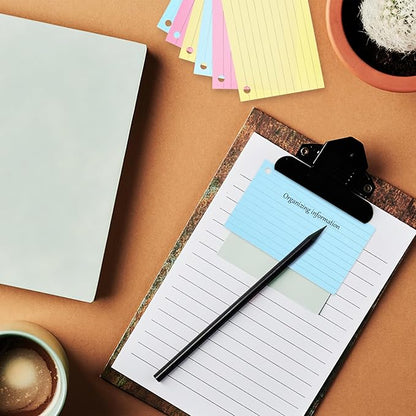 150 Pcs Colored Index Cards: 3 x 5 Ruled Index Cards with Ring,Heavy Colored Note Cards Punched Lined Flashcards for School Learning Game Card