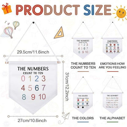 Boao 4 Pcs Boho Classroom Decor Hanging Classroom Decorations Wall Display Banners Elementary Wall Art Banner Welcome to Teacher Gift(Education,Cute)