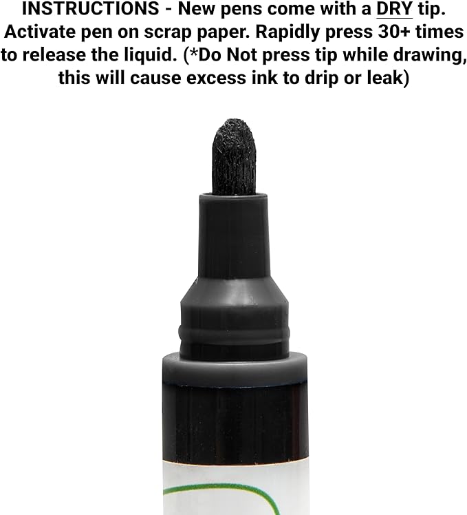 Glass Pen Window Marker: Liquid Chalk Markers for Glass, Car Marker or Mirror Pen with Washable Paint - Graduation Car Windows, Storefront Window, Wedding, Parade, Party & Holiday (Black, Fine Tip)