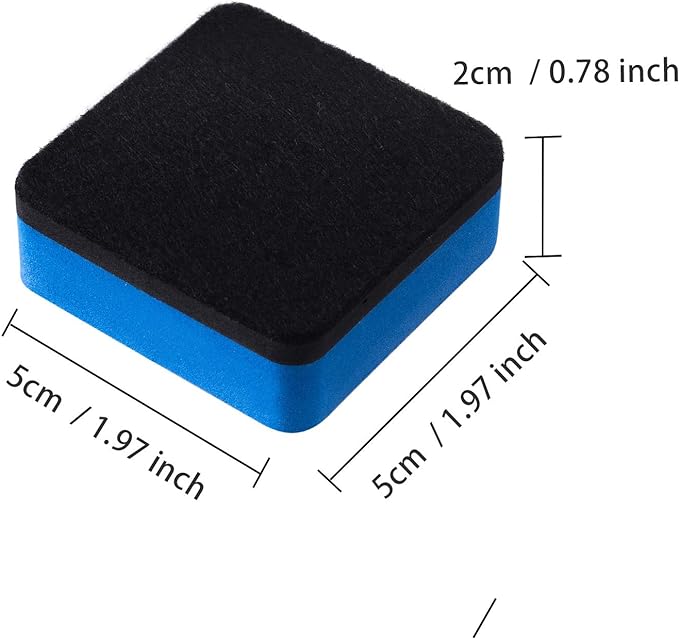 Favourde 48 Pack Magnetic Whiteboard Dry Erase Erasers Chalkboard Cleansers for Classroom, Home and Office (Blue)