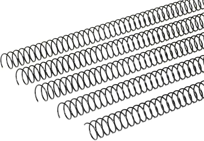 Rayson 14.3mm Spiral Wire Coil for Binding, 4:1 Pitch, 48-Loops, 9/16" Metal Coil Comb Binding 115 Sheets Capacity, Black Color & Pack of 100