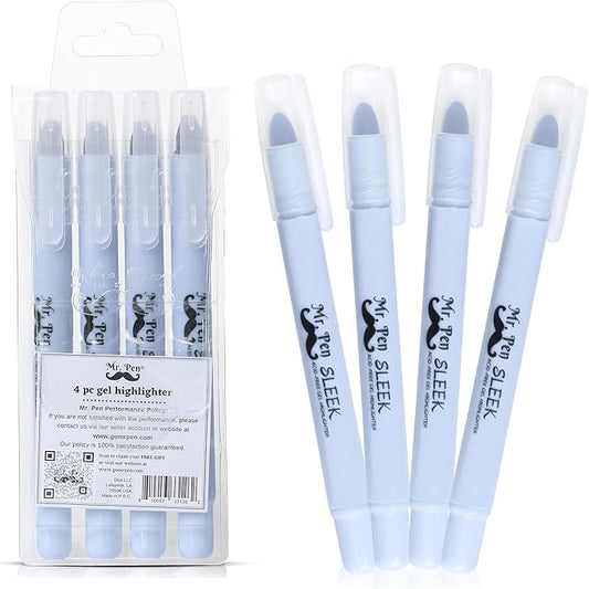 Mr. Pen- Gel Highlighter, 4 Pack, Bible Highlighters No Bleed, No Bleed Highlighters, Bible Highlighter, Bible Markers, Gel Highlighters for Bibles, Highlighter