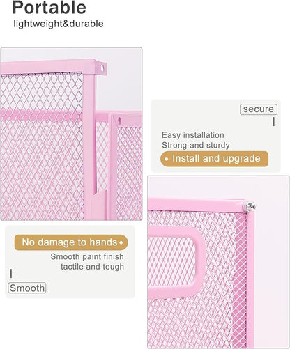 Oterri Hanging File Organizer, Metal File Organizer, Portable Desktop File Organizer for Letter Size Folder, Mesh Hanging File Crate for Office,Folders Not Included(Fairy Pink,1 Pack)