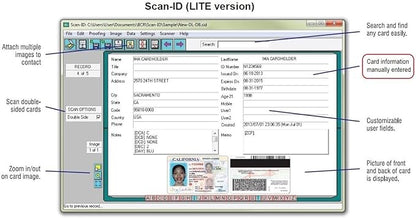 Duplex Medical Insurance Card and ID Card Scanner (w/Scan-ID LITE, for Windows)