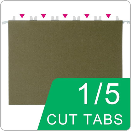 50 Packs Hanging File Folders,Dark Green Letter Size File Folders with 1/5 Adjustable Cut Tabs,Decorative,Drawer,Desk and Cabinet Use