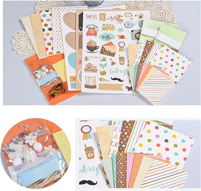 Huralona Handmade DIY Greeting Card Kits includes 16 Blank Cards 16 Colorful Envelopes with Decoration Accessories for Craft Birthday Thanksgiving Christmas Wedding Invitation Card Making Green