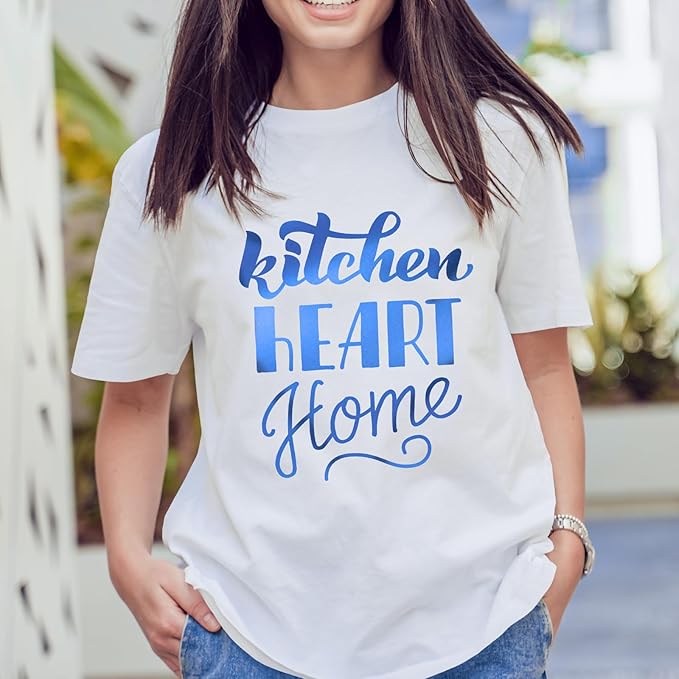 VINYL FROG Matte Metallic Heat Transfer Vinyl Roll HTV Vinyl - 12" x5ft Blue Metallic Satin Iron on Vinyl for T-Shirts, Heat Press Vinyl for DIY Craft Designs