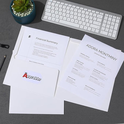 2 Pocket Glossy Laminated White Paper Folders Letter Size Presentation Folder Bulk Two Pocket Portfolio Folder for School Supplies Teacher Office Business Home (Box of 50)