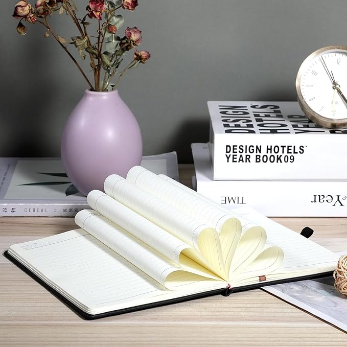 Nextnoid Hardcover Lined Journal Notebook - 120 GSM Thick Paper, Medium A5(5.7" x 8.3"), 160 Pages - Perfect For Writing, Journaling and Note-Taking (Brown,Ruled)