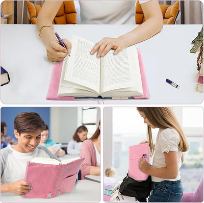 Canvas Book Covers, Washable Book Protector, Book Cover for Paperback Novels, Adjustable Book Cover for Hardcover with Pockets for Pen, Soft Cover Books, Book Lovers Gifts