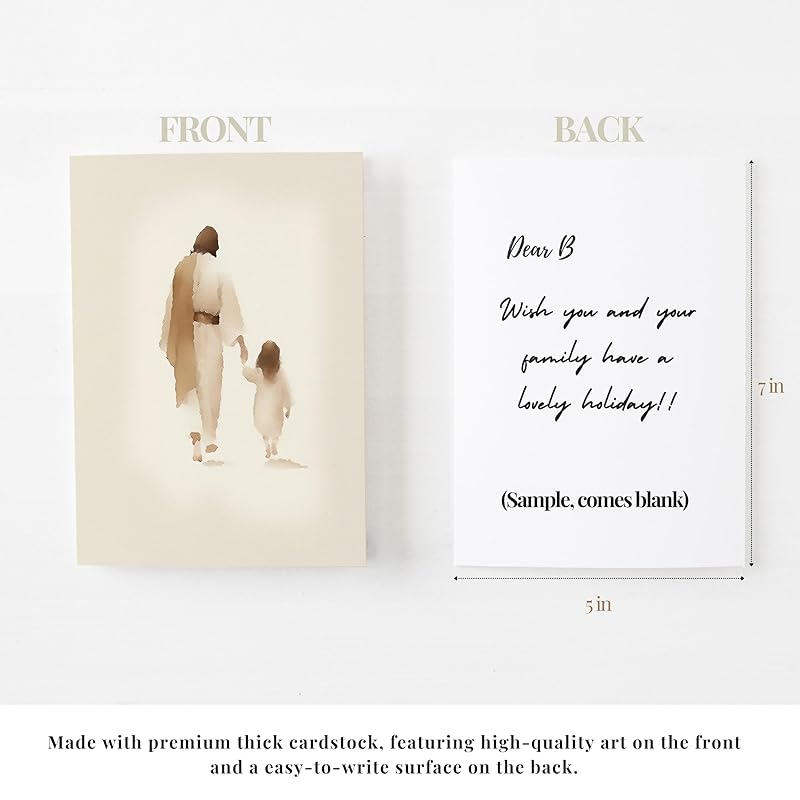 Christian Greeting Cards Set of 6 with Envelopes | Scripture Keepsake Cards, Frameable Bible Verse Art Prints, Inspirational Faith-Based Gifts for Women & Men (5"x7" Faithful Best-Seller Set)