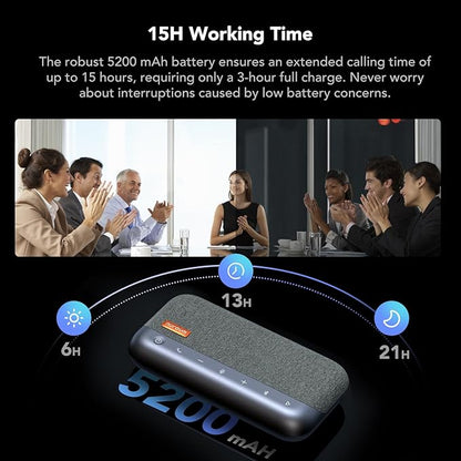 NUROUM A35 Conference Speaker and Microphone, AI-Powered Noise Cancelling, 32kHZ 13ft Voice Pickup, Daisy Chain for up to 20 People, Bluetooth/USB Speakerphone Compatible with Zoom/Teams/Google Meet