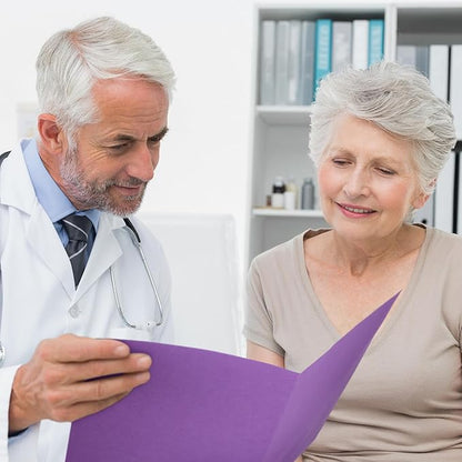 Harloon 75 Pack Two Pocket Portfolio Folders Bulk, 8.5 x 11 Inches Textured Paper with Business Card Slot Letter Size File Folders for Office School Classroom (Purple)