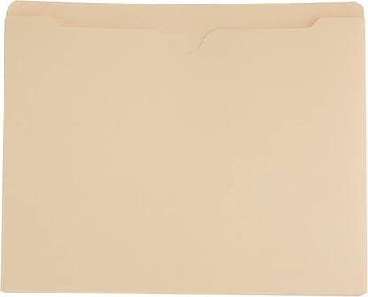 Amazon Basics File Folders Jacket, Reinforced Straight-Cut Tab, Flat-No Expansion, Letter Size, Manila, 100-Pack - AMZ600