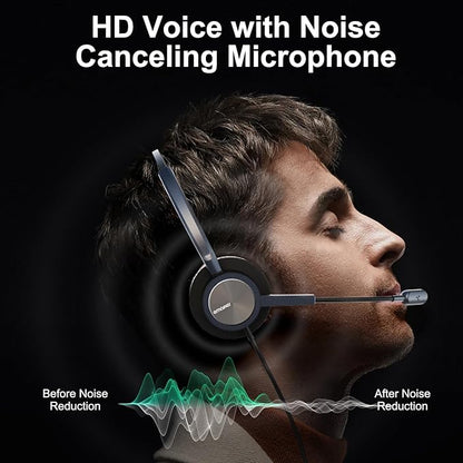 Cisco Landline Phone Headset One Ear Office Wired Telephone Headset with RJ9 Jack Works for Cisco CP-7841 7931G 7940 7941G 7942G 7945G 7960 7961G 7962G 7965G 7970 8841 8851 8961 etc