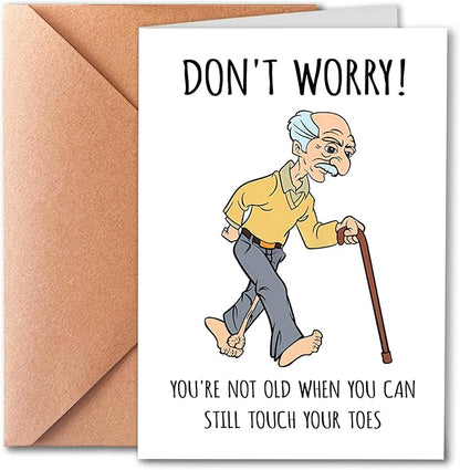 Funny Birthday Card for Him, Husband, Dad, Grandfather; Greeting Card for Men, Old Age; 50th, 60th, 70th Birthday