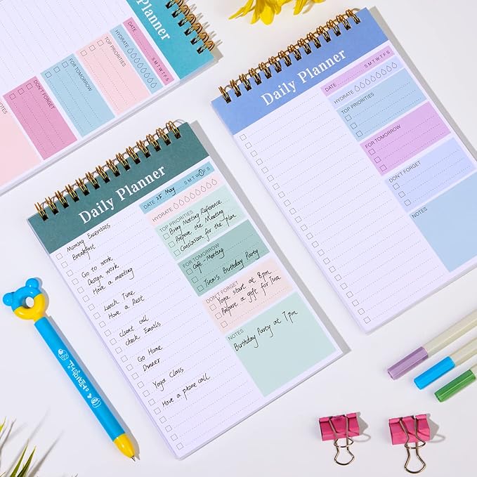 To Do List Notepad, 52 Sheets Undated Daily Planner 2024, 5.2"x7.8" Daily Planner Notebook, To Do List Planner for Home School/Office Supplies