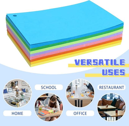 Tecmisse 160 PCS Index Card 4 x 6 Thick, 180 GSM Blank Flash Cards, Colored Note Cards, Blank Study Cards for School Learning and Office Supplies, 8 Colors