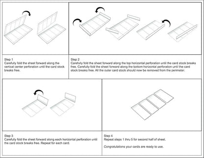 100 Pack Blank Business Card Paper for Printer, Inkjet and Laser Printable Sheets, 1000 Cards, 3.5 x 2 In, Ivory