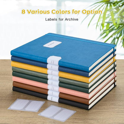 College Ruled Notebook, A4 Hardcover Leather Notebook for Work, Lined Notebook Journal for Women, Men, 192 Thick Paper, 8.5" x 11", Large Notebook with Pockets, Professional Business Notebook, Yellow