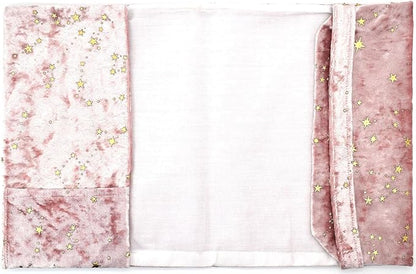 BLBMH A5 Book Cover for Paperbacks- Adjustable Fabric Book Sleeve Cover Protector Fit for 5.5x8.4 inch Hardcover Softcover Book Novels Notebook -Pink Stars