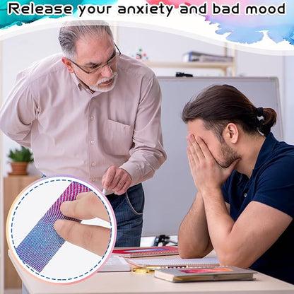 Gersoniel 36 Pieces Anxiety Sensory Stickers Cute Fidget Textured Strips Toys Anti Stress Tactile Rough Sensory Calm Textured Strips Adhesives Anxiety Relief for Adults Teens Desk (Mixed Style)