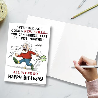 Funny Birthday Card for Men, Funny Birthday Card for Friends Grandpa Brother Husband Dad, Happy Birthday Card for Men Seniors, Funny Getting Older Birthday Card for Men, Old Age Bday Greeting Card