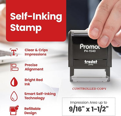 Promot Controlled Copy - Self Inking Rubber Stamp - Ink Stamps