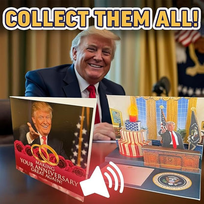 OUR FRIENDLY FOREST Talking Trump Anniversary Card - Authentic Voice Recording - Personal Anniversary Message from Presidential Collection - Includes Envelope