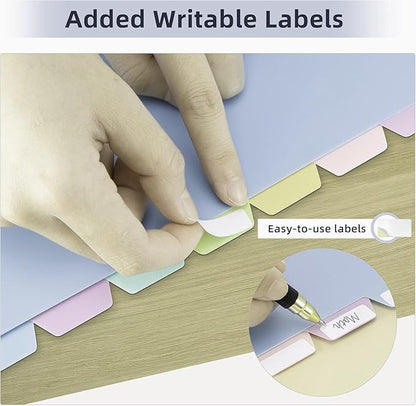 24Pcs/3 Sets Binder Dividers for 3 Ring Binder,8 Tab Binder Plastic Page dividers with Tab,8TAB Set,Multicolor