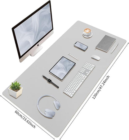 Bloss Large Desk Pad, 47.2" x 24" Desk Mat, Desk Pads on Top of Desks, Computer Mat Non-Slip, Desk Blotter Waterproof, Easy to Clean - Light Grey