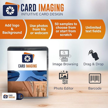 Magicard 300 Dual Sided ID Card Printer & Supplies Bundle Badge Maker Machine (3300-0021)