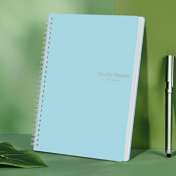 Weekly Planner with Habit Tracker Undated 52 Weeks To Do List Notebook Teacher Academic Weekly Planner Notebook for Weekly Goals Work Planner, 5.8" x 8" - Blue