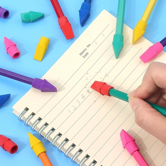 Tamaki 60 Pack Erasers for Pencils, Pencil Top Erasers Cap Erasers, Toppers Eraser for kids, 6 Colors