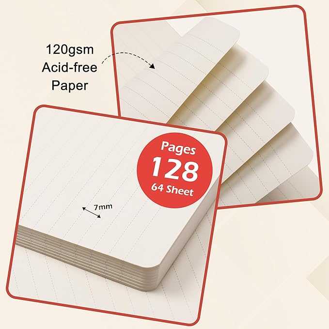 Ruled Notebook/Journal - Classic Lined Journal/Notebook, 5.3'' x 8.26'', Hardcover with Thick Paper, Banded + Pen Holder +Inner Pocket - Coral Pink