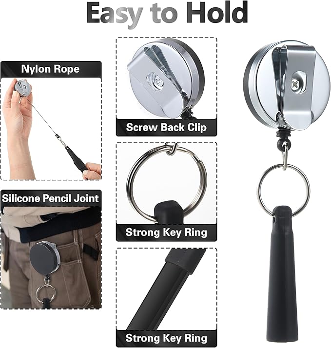 14 Pcs Carpenter Pencils, 7 Inches Flat Octagonal Hard Black Woodworking Construction Pencils Heavy Duty with Pencil Sharpener and Retractable Pencil Holder for Contractor Carpentry (Black)