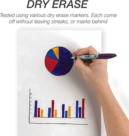 Samsill 100 Pack 8.5" x 11" Clear Write On Transparency Film, 5 mil, for Use with Dry Erase Markers only, Not for Use in Printer, Acetate Sheets