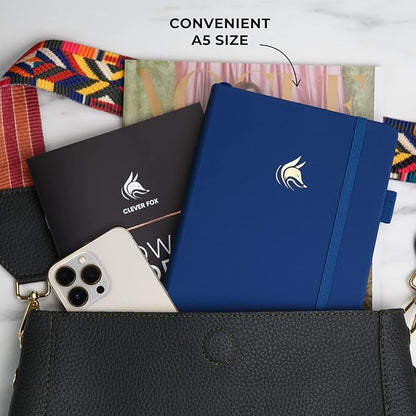 Clever Fox Dated Planner Premium Edition – 2025-2026 Weekly Planner for Planning, Goal Setting & Time Management – Planner Notebook with Habit Tracker & to-do List – A5 Size (Navy Blue)
