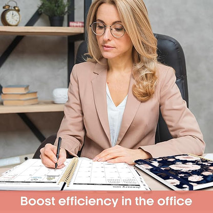 2026 Planner, Aesthetic Weekly and Monthly Planner for Women, Jan 2026 to Dec 2026, Hardcover 2026 Calendar Book with Monthly Tabs, Inner Pocket, Perfect for Office Home School - A4 (8.5" x 11"), Dusky Peony