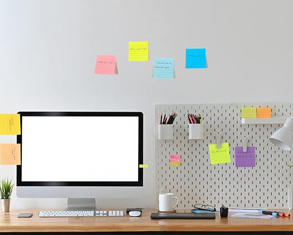 72 Pack 5760 Sheets Sticky Notes 3 x 3 Inches Bright Stick Note Pads Adhesive Self Stick Notepad Memo Pads for Office Home School Blank Book Supplies 80 Sheets/Pad (Lined)