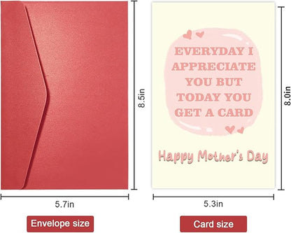 Funny Mother’s Day Card for Mom, Humor Mothers Day Gift for Her, Cute Mothers Day Card from Daughter Son, Everyday I Appreciate You But Today You Get A Card