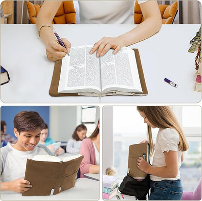 Canvas Book Covers, Washable Book Protector, Book Cover for Paperback Novels, Adjustable Book Cover for Hardcover with Pockets for Pen, Soft Cover Books, Book Lovers Gifts