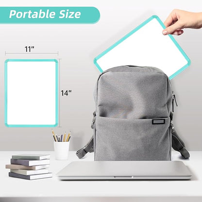 VUSIGN Small White Board Dry Erase, 14'' x 11'' Magnetic Dry Erase Board, Mini Whiteboard with Markers for Kids, Students, Fridge, Wall, Locker, Green