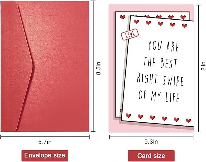 SuperShunhu Swipe Dating Card, Met Online Dating Anniversary Card for Him Her, Funny Valentine's Card for Online Dating Couple, Dating App Right Swipe Love Card