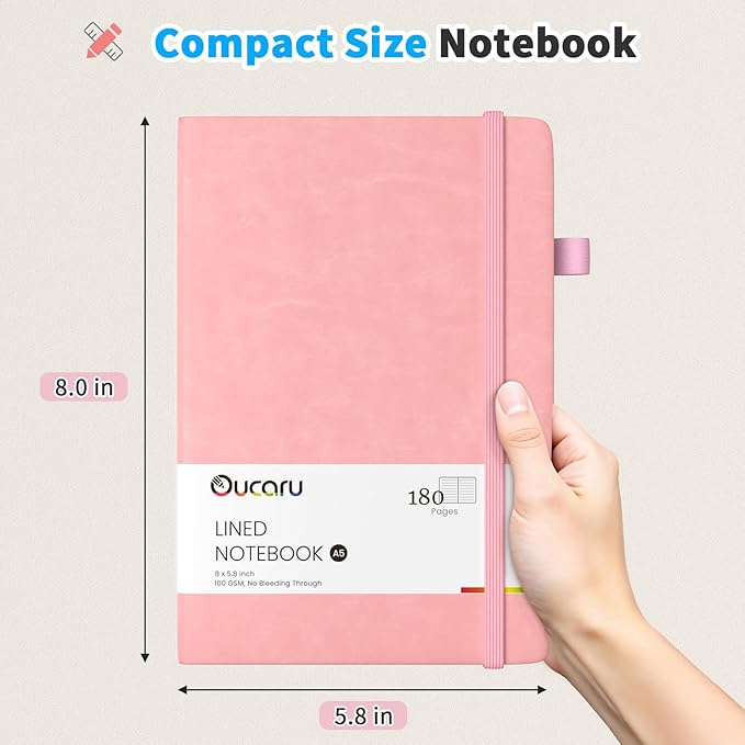 Lined Journal Notebook, 16 Pack, 180 Pages, A5 Journals for Writing, 100 GSM Thick Paper, Small Notebooks Daily Journal for Women Men Work, Business, School, Travel Supplies
